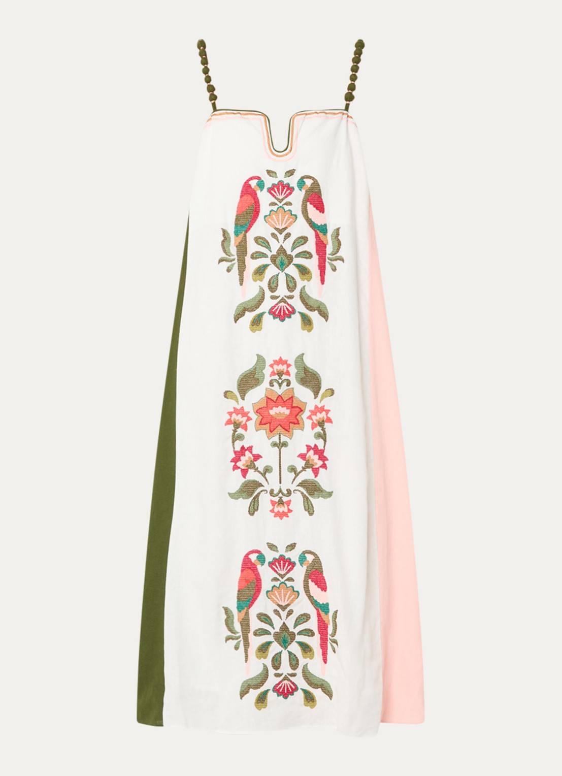 Farm Rio Cross Stich midi jurk met print - voorkant 3 gebroken wit