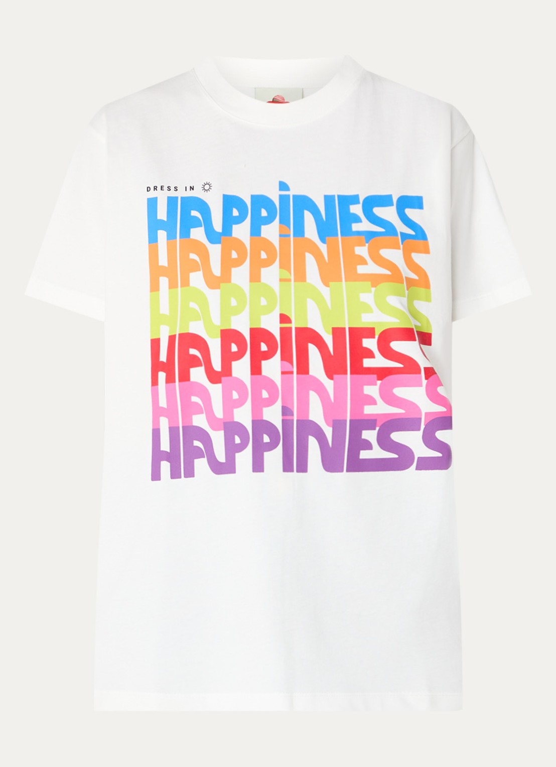 Farm Rio Dress In Happiness T-shirt met print - voorkant gebroken wit