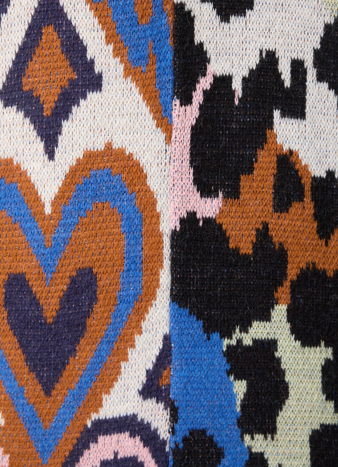 Farm Rio Fijngebreid vest in wolblend met ingebreid patroon - detail 3 gebroken wit