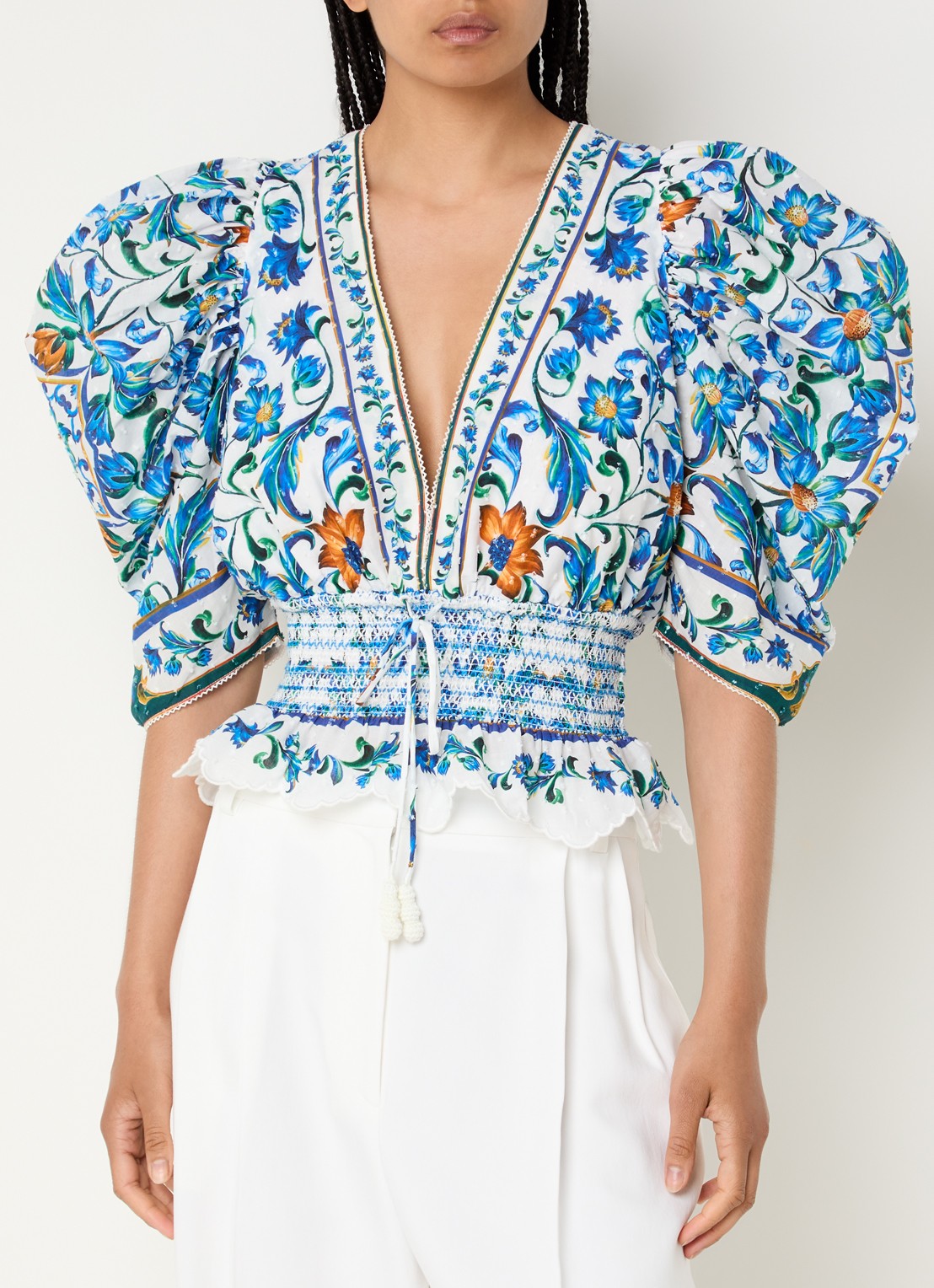 Farm Rio Flora tuniek met print - detail 4 blauw