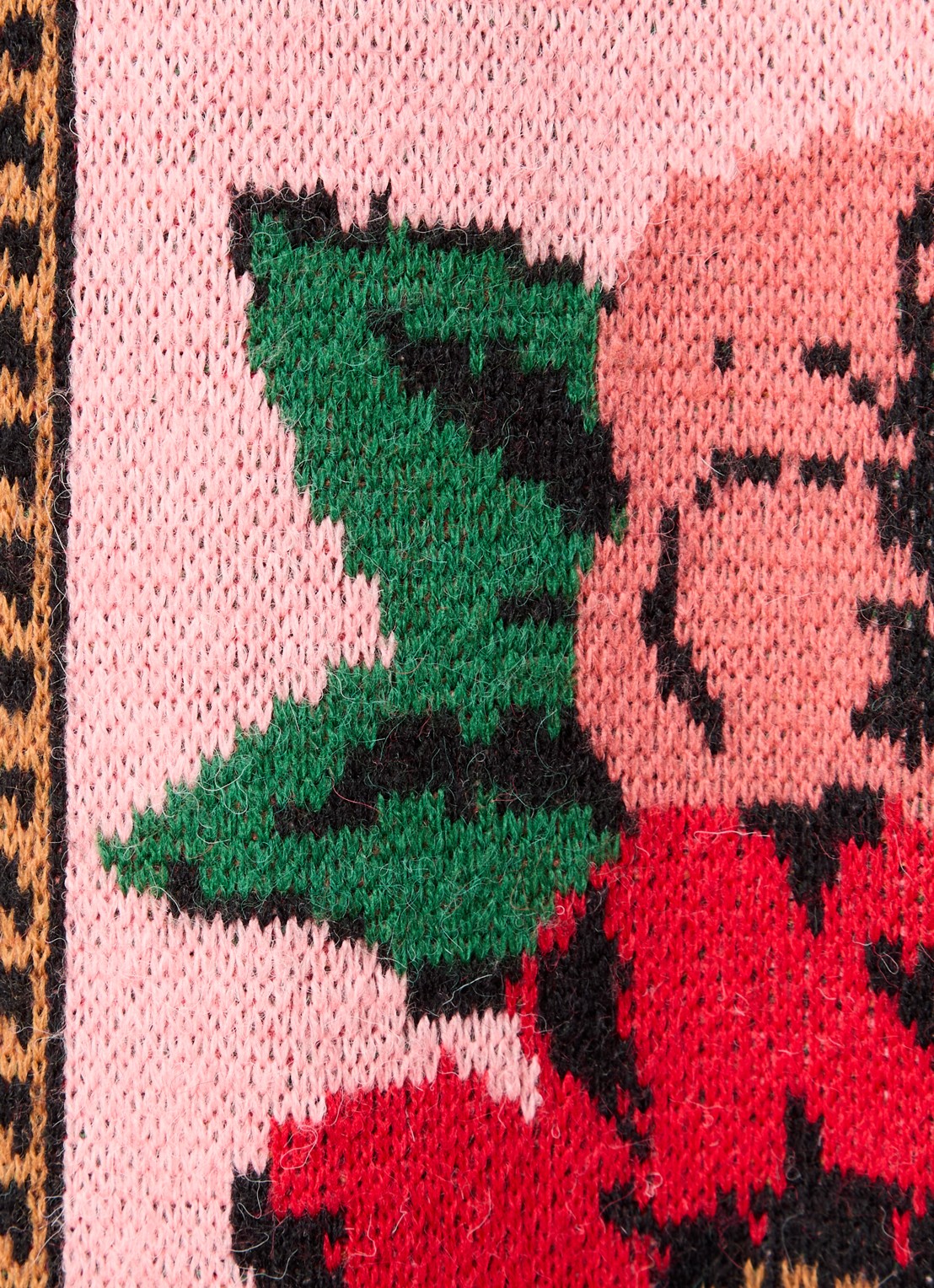 Farm Rio Flower fijngebreid vest in wolblend met bloemenprint - detail 3 roze