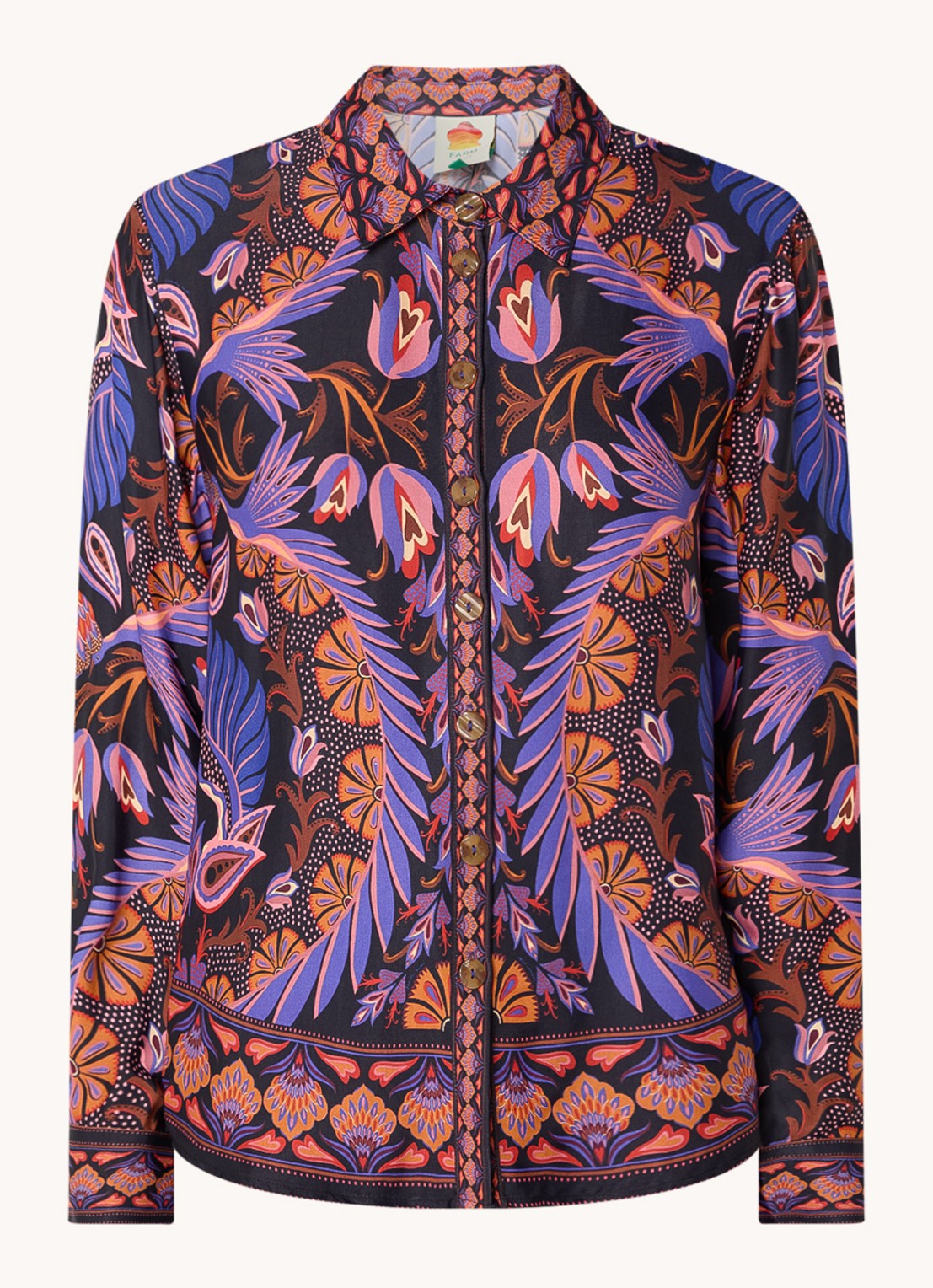 Farm Rio Forest blouse met print - voorkant paars