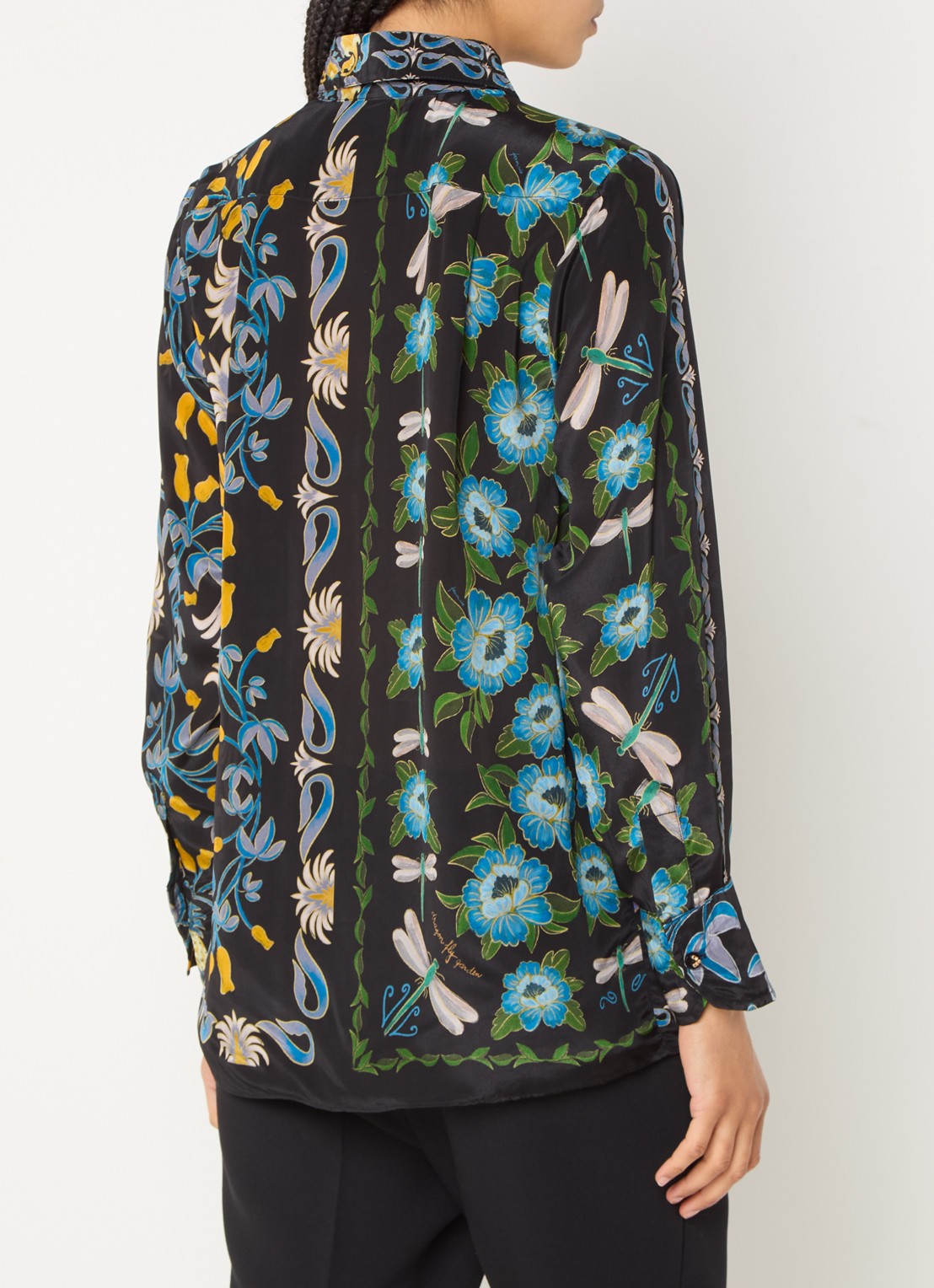 Farm Rio Garden blouse met print - achterkant 3 zwart