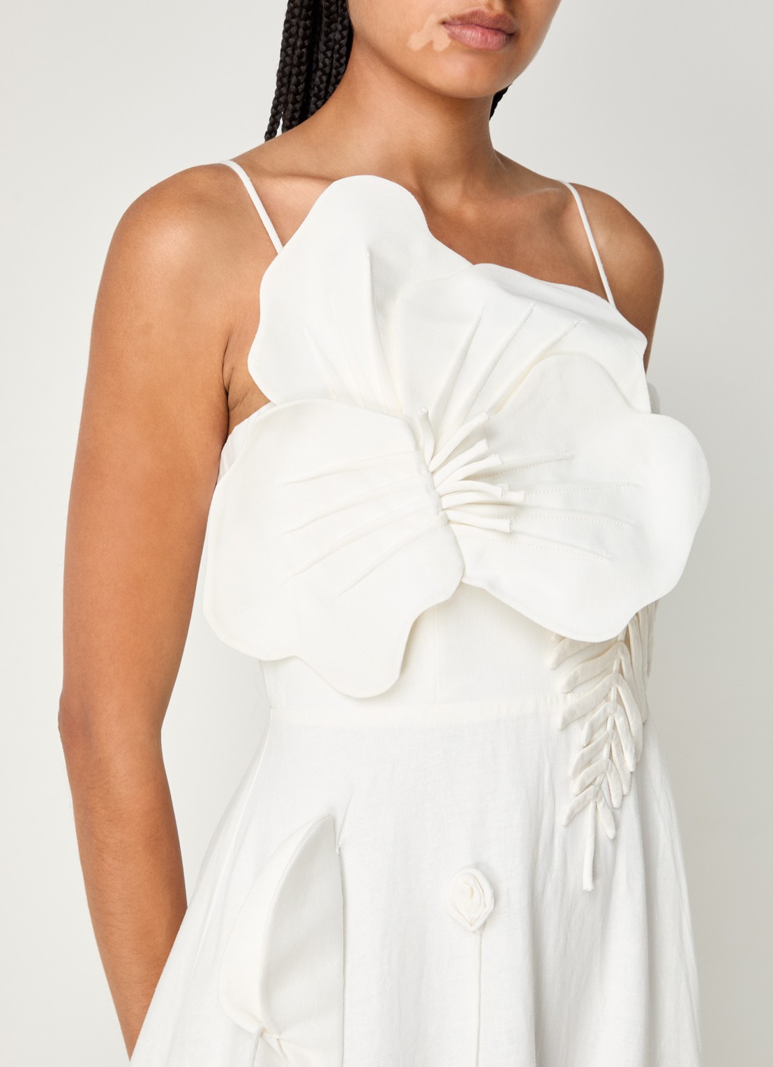 Farm Rio Garden midi jurk met applicatie - detail 4 gebroken wit