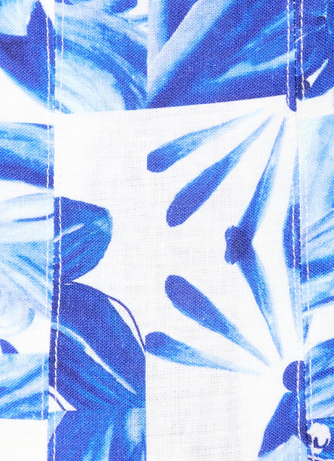 Farm Rio Garden Tiles mini blousejurk in linnenblend met pofmouw - detail 3 blauw