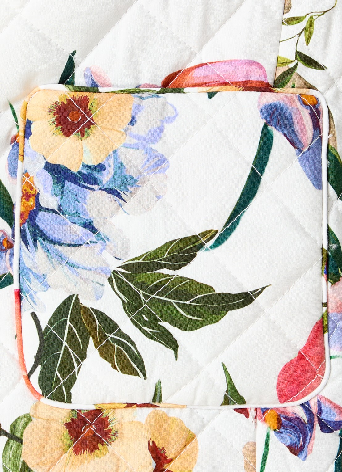 Farm Rio Greek Garden quilted jack  met bloemenprint - detail 5 wit
