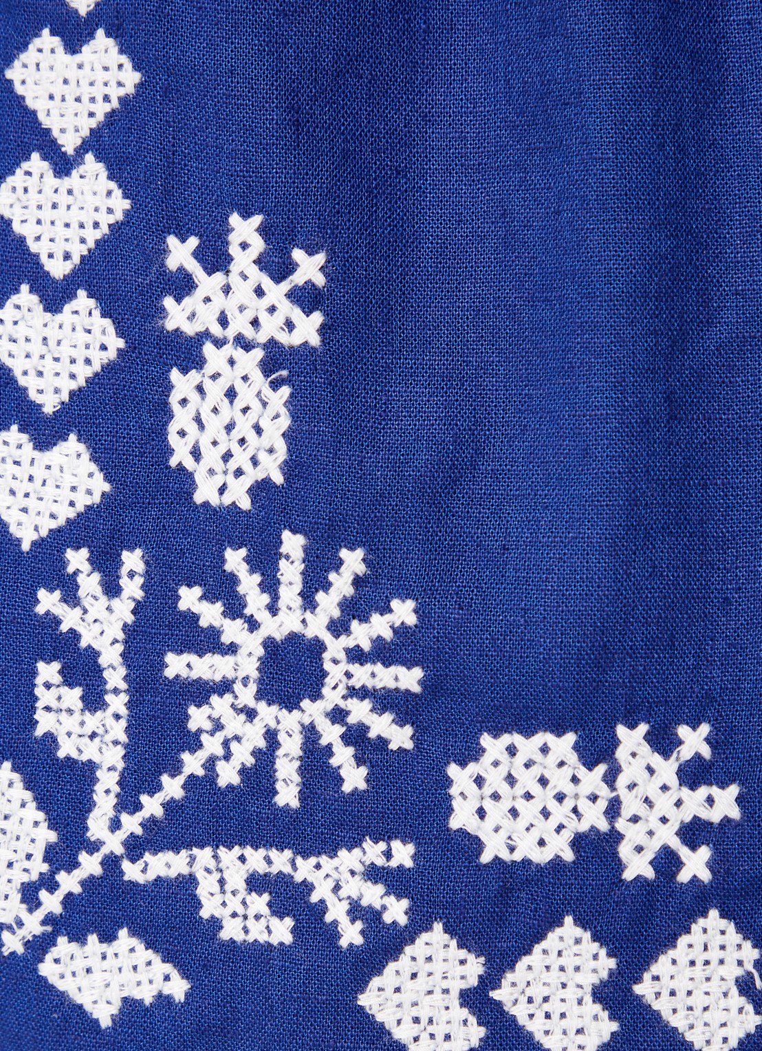 Farm Rio High waist straight fit korte broek met borduring - detail 2 royalblauw
