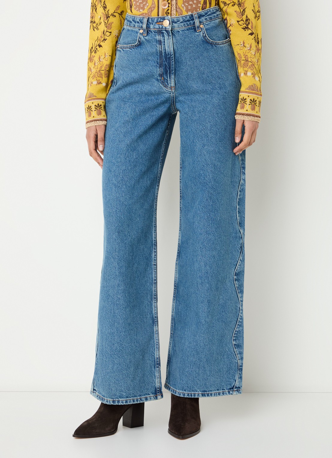 Farm Rio High waist wide leg jeans met steekzakken - detail 4 indigo
