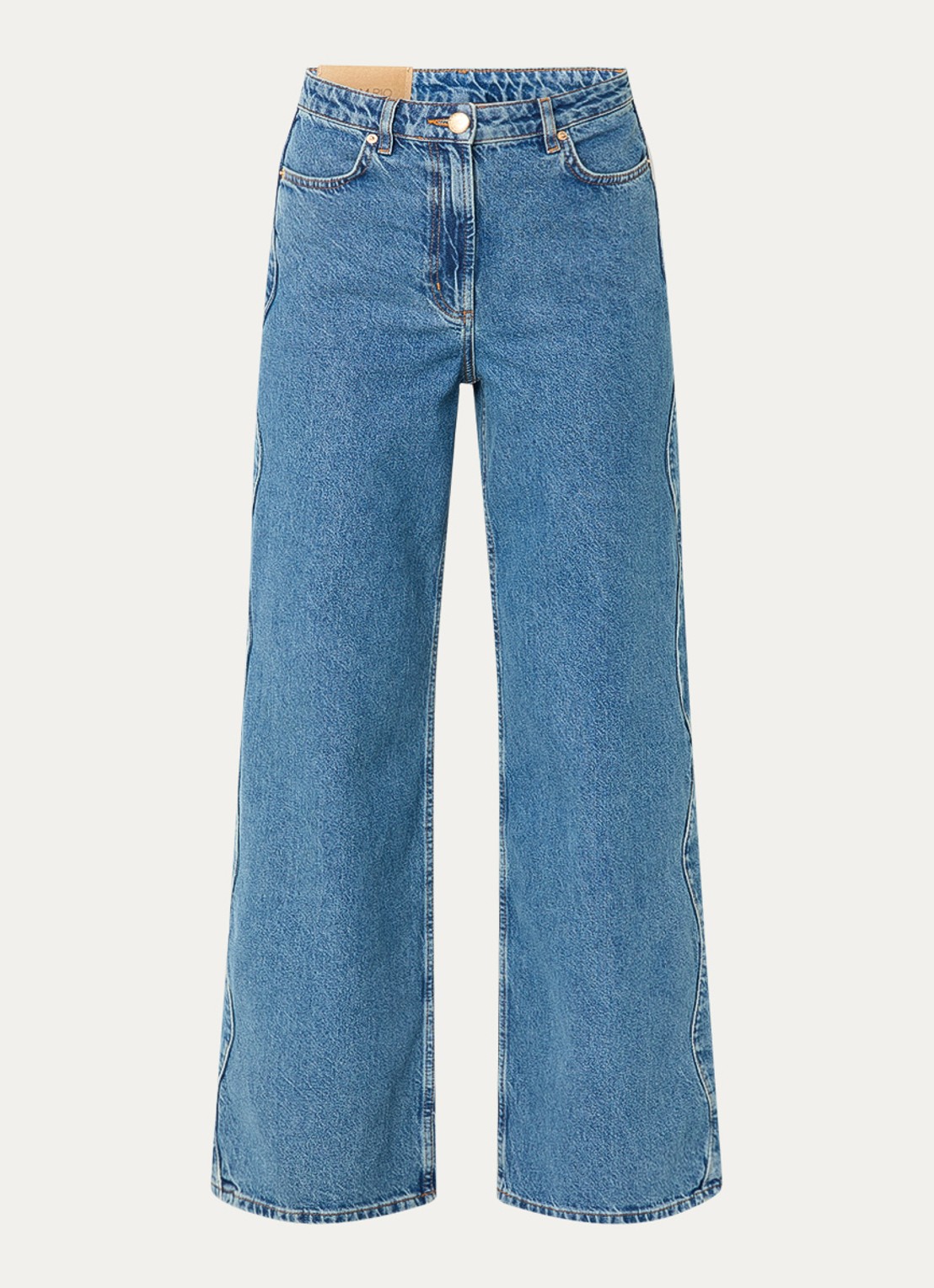 Farm Rio High waist wide leg jeans met steekzakken - voorkant 2 indigo