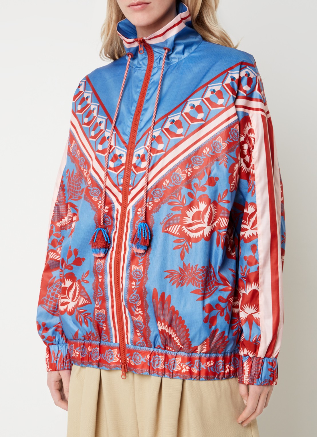 Farm Rio Lace Garden jack met steekzakken - detail blauw