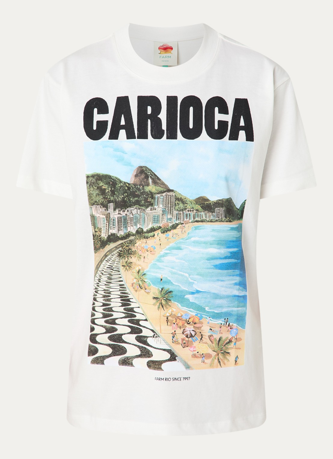 Farm Rio Landscape T-shirt met print - voorkant 2 wit