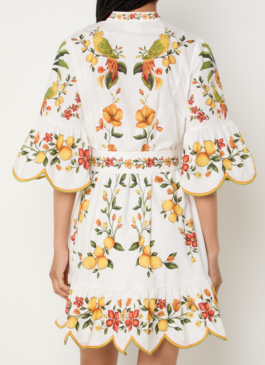 Farm Rio Lemon mini jurk met print - achterkant 3 wit