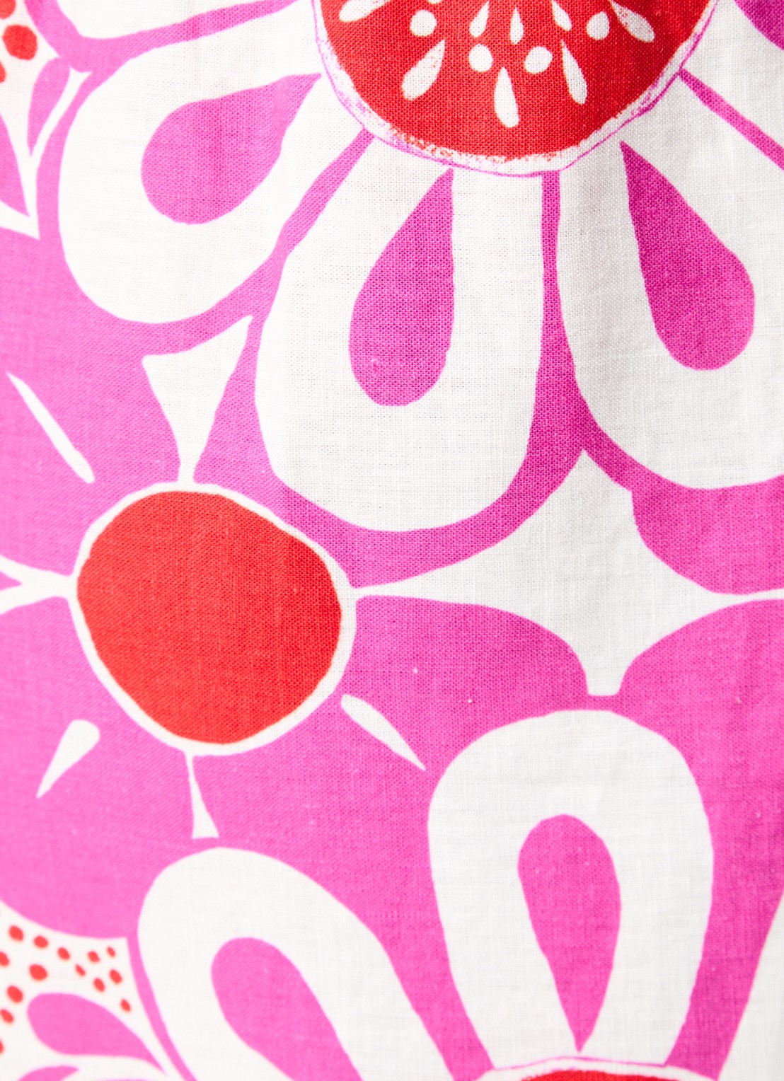 Farm Rio Maia loose fit korte broek in linnenblend met bloemenprint - detail 5 fuchsia