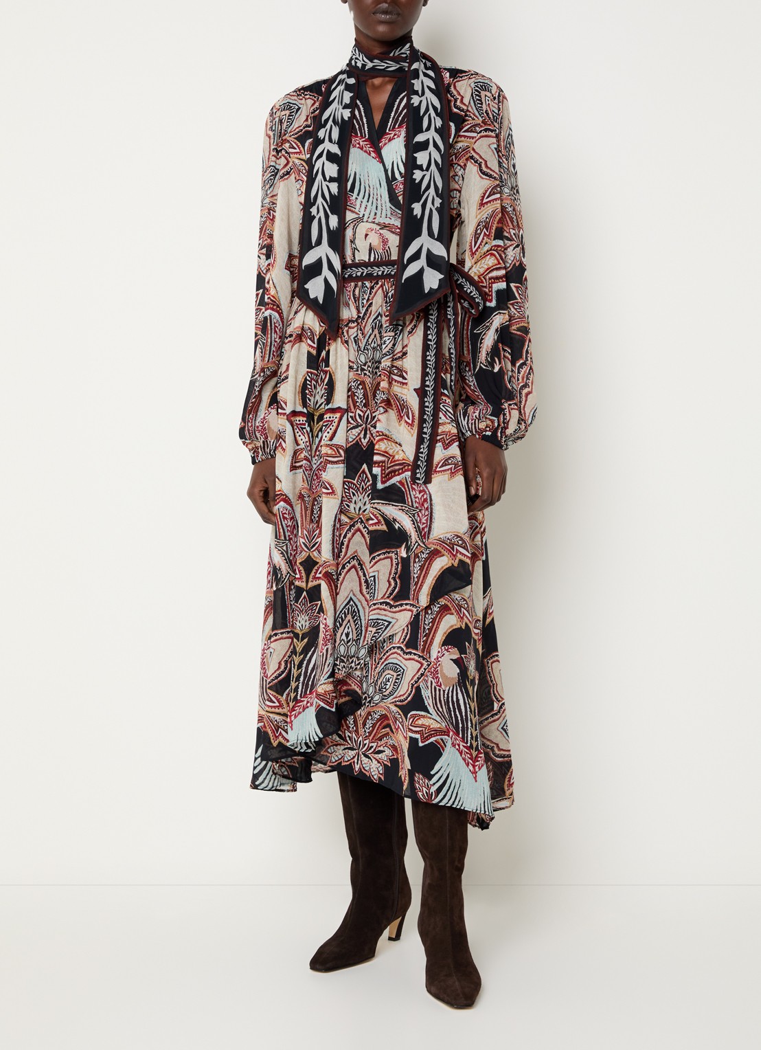 Farm Rio Maxi jurk met print - detail 4 beige