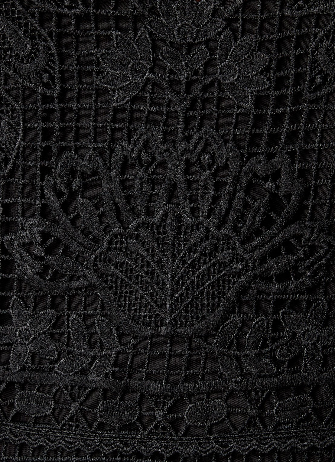 Farm Rio Maxi jurk van broderie met ballonmouw - detail 2 zwart