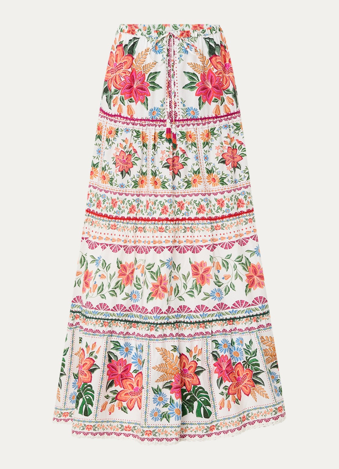 Farm Rio Maxi rok met bloemenprint - voorkant roze