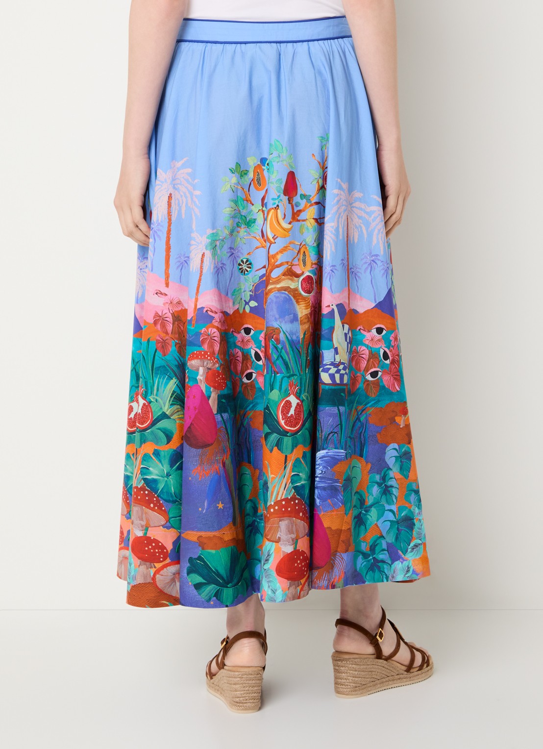 Farm Rio Maxi rok met print - achterkant blauw
