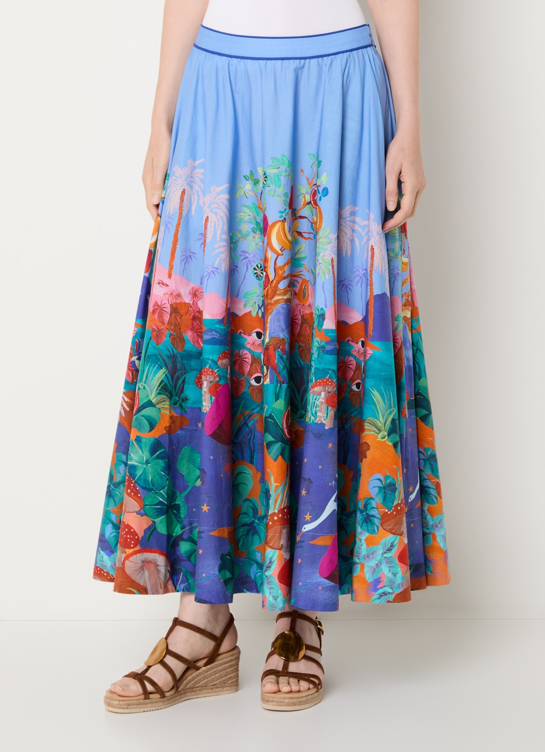 Farm Rio Maxi rok met print - detail 2 blauw