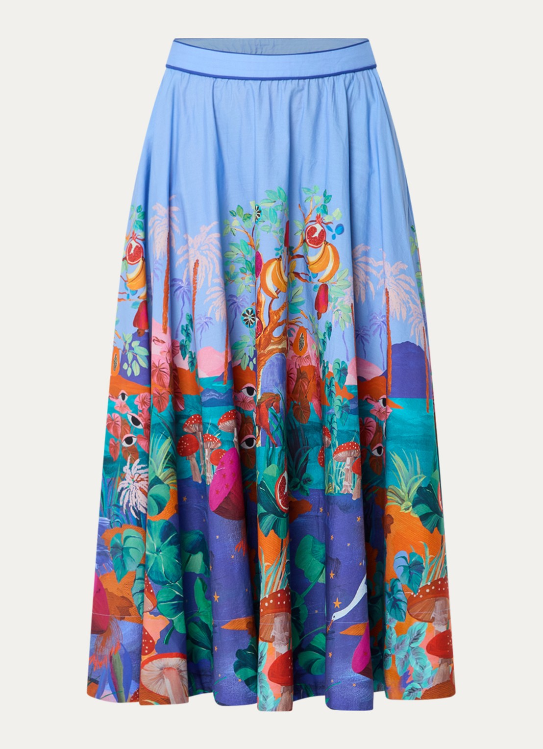 Farm Rio Maxi rok met print - voorkant 3 blauw