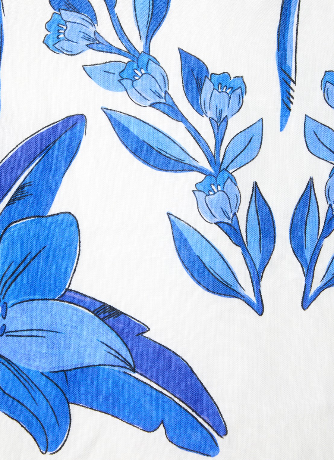 Farm Rio Midi halterjurk van linnen met bloemenprint - detail 5 gebroken wit