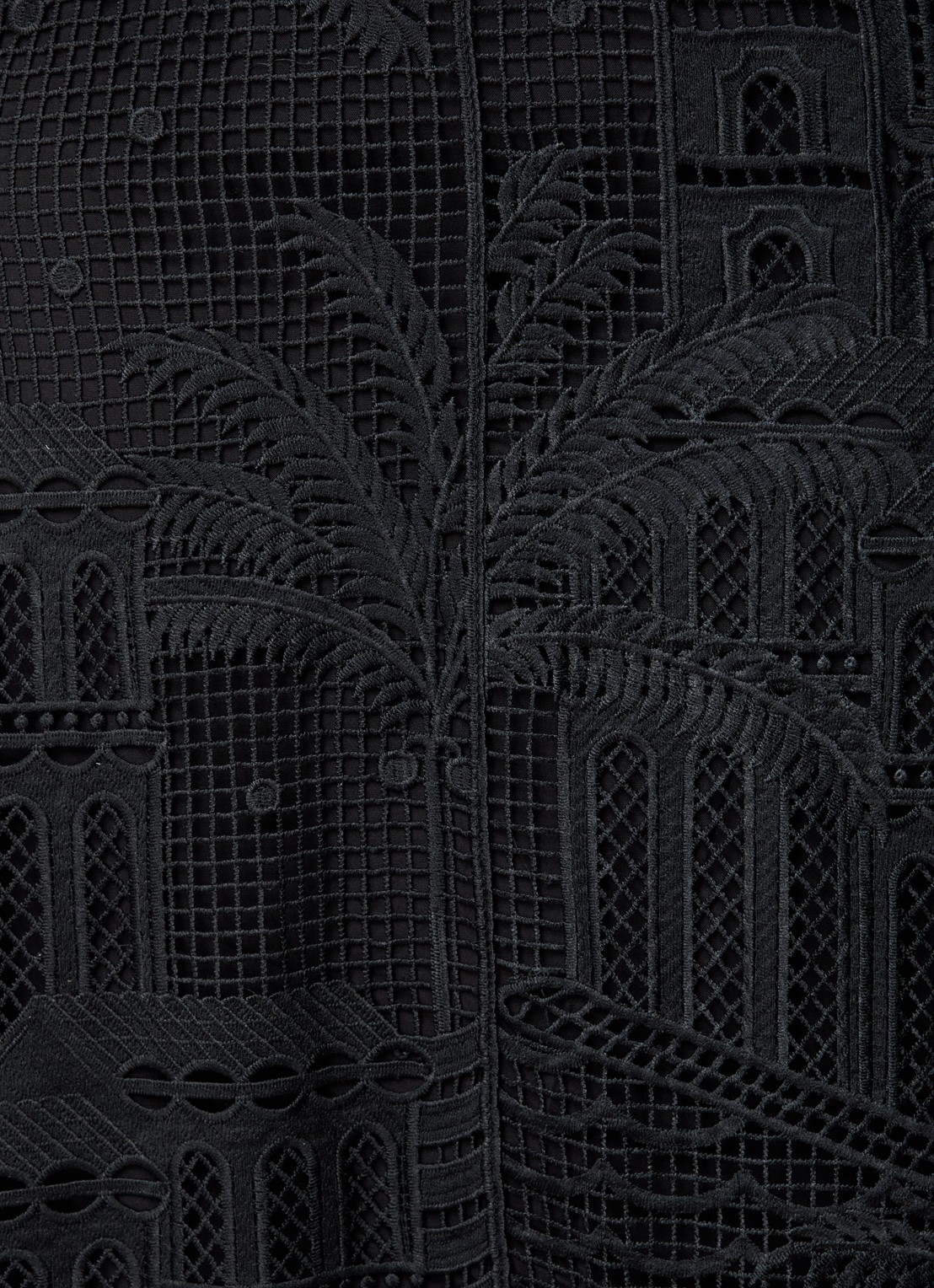 Farm Rio Midi jurk met opengewerkt dessin - detail 2 zwart