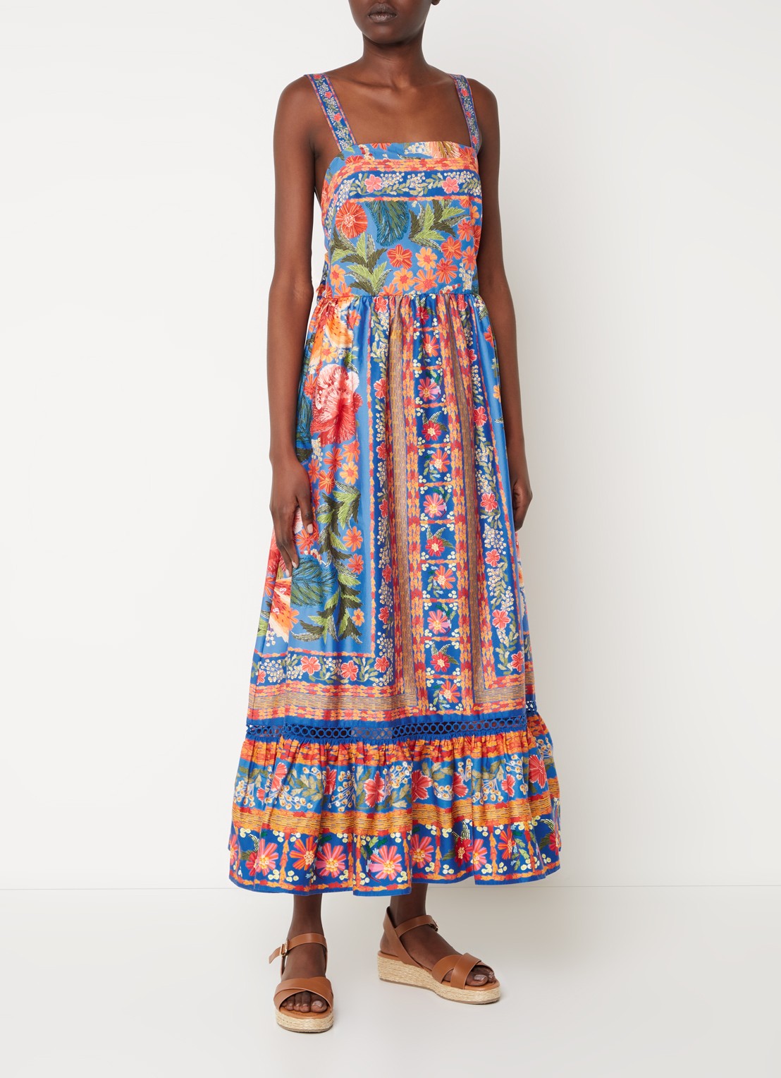 Farm Rio Midi jurk met print en strikdetail  - detail 4 blauw