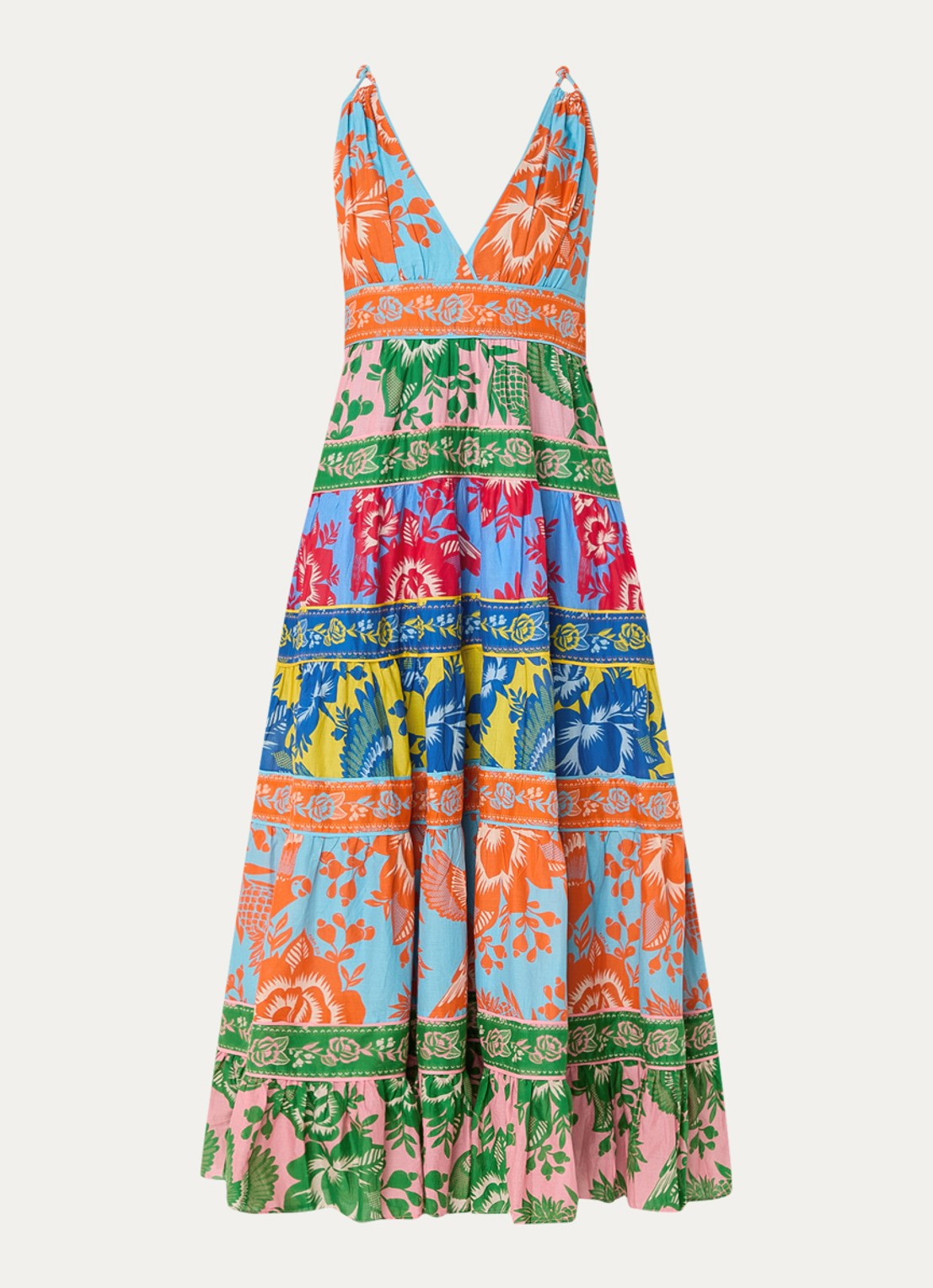 Farm Rio Midi jurk met print - voorkant blauw