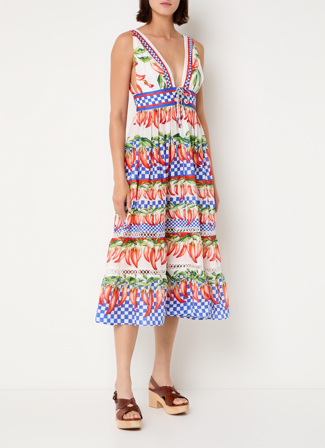 Farm Rio Midi jurk met print - detail 3 rood