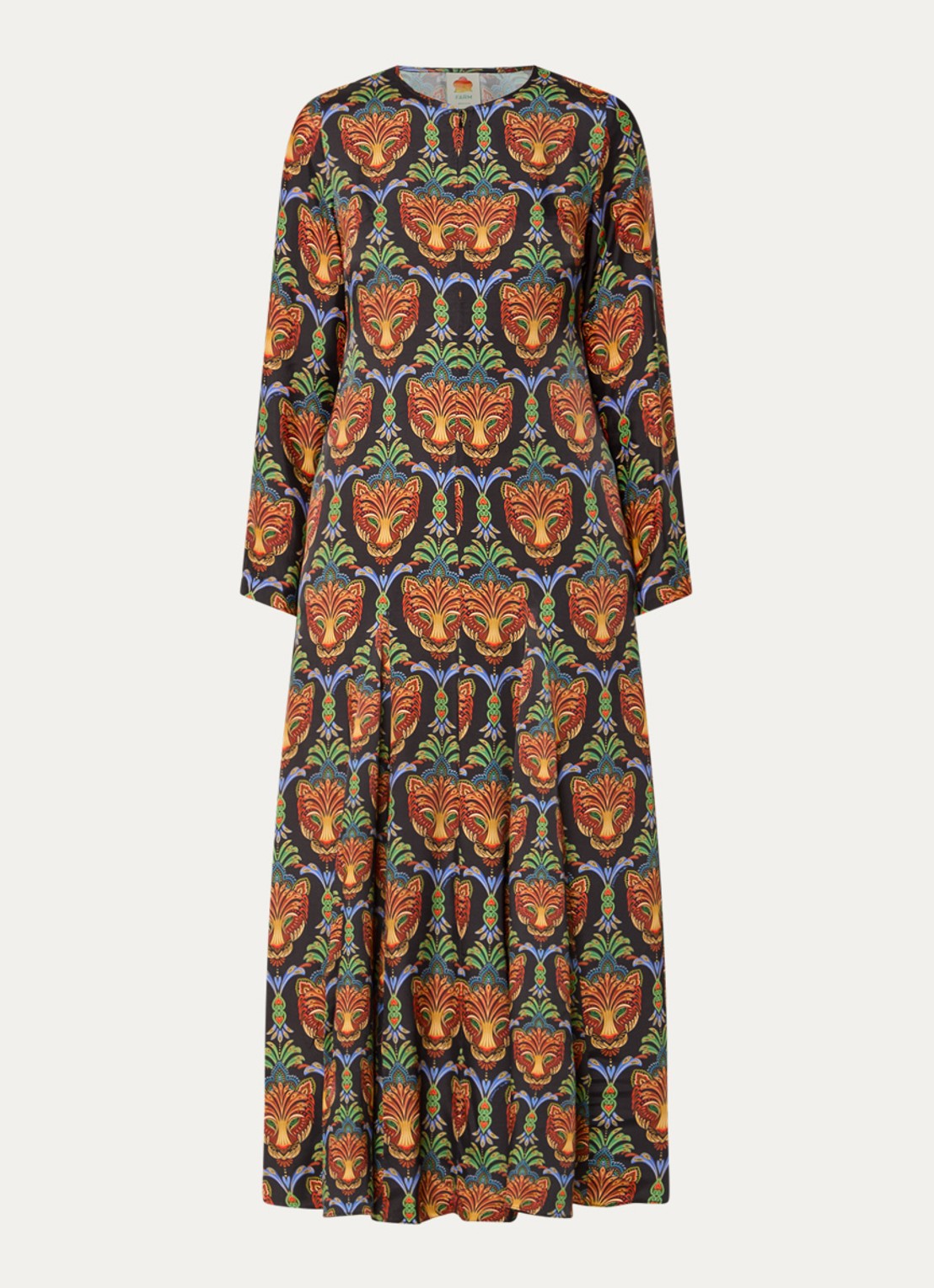 Farm Rio Midi jurk met print - voorkant 3 zwart