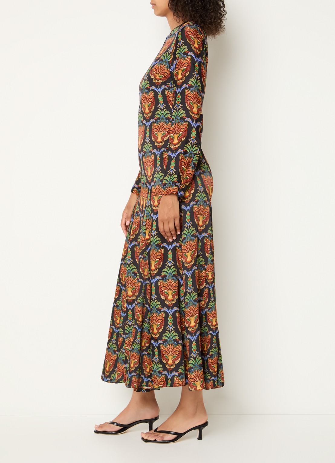 Farm Rio Midi jurk met print - voorkant 4 zwart