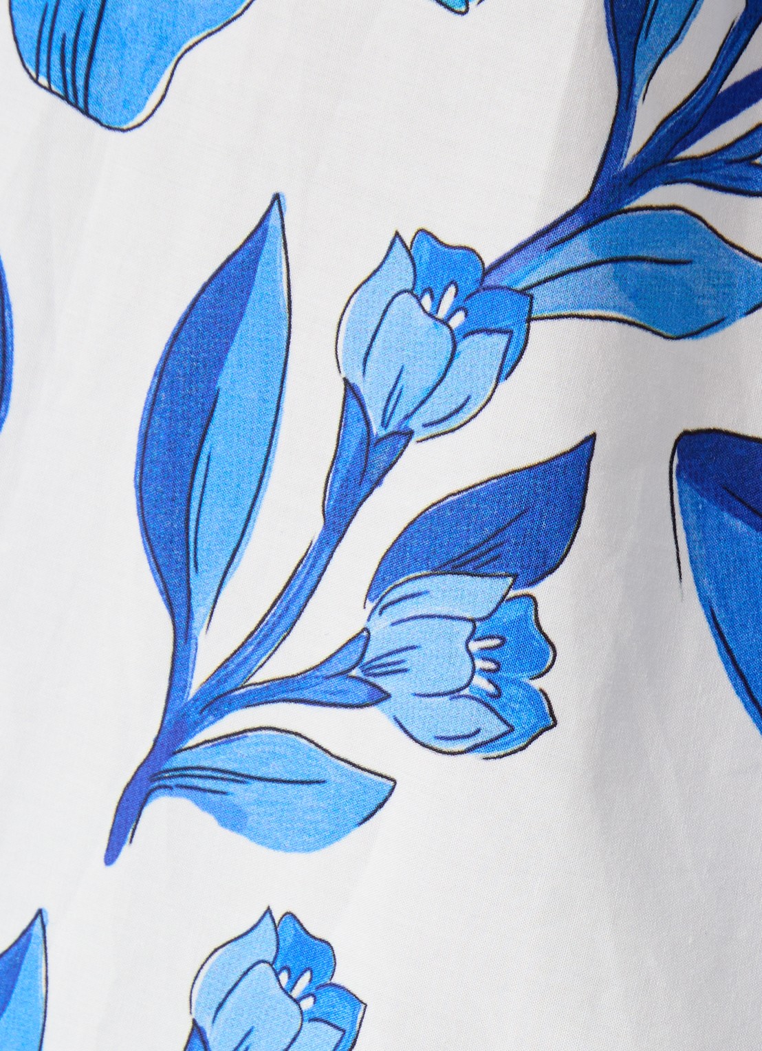 Farm Rio Midi rok met bloemenprint en steekzakken - detail 3 blauw