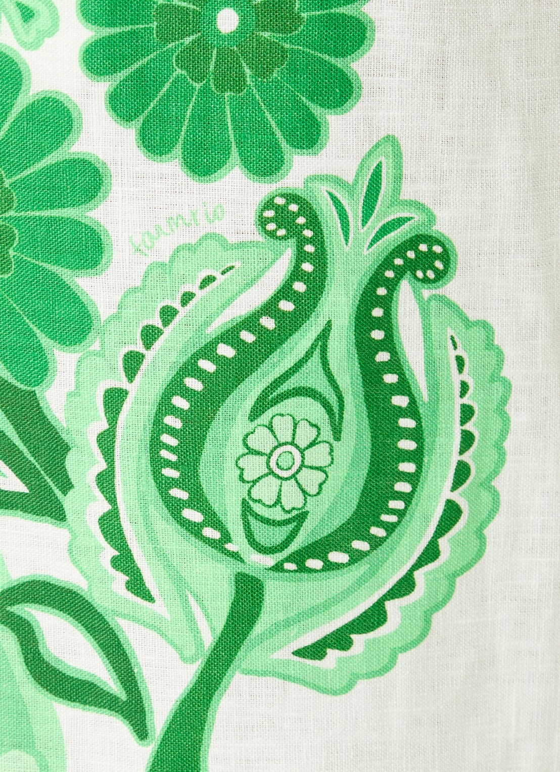 Farm Rio Midi rok van linnen met bloemenprint - detail 4 groen