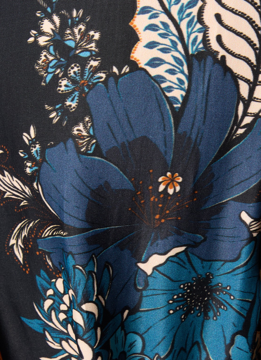 Farm Rio Mini blousejurk met bloemenprint en strikceintuur - detail 3 donkerblauw