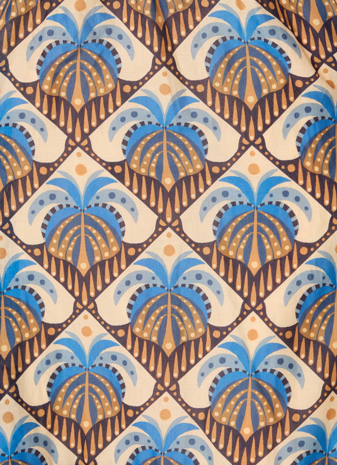 Farm Rio Mini blousejurk met print en strikceintuur - detail 5 beige