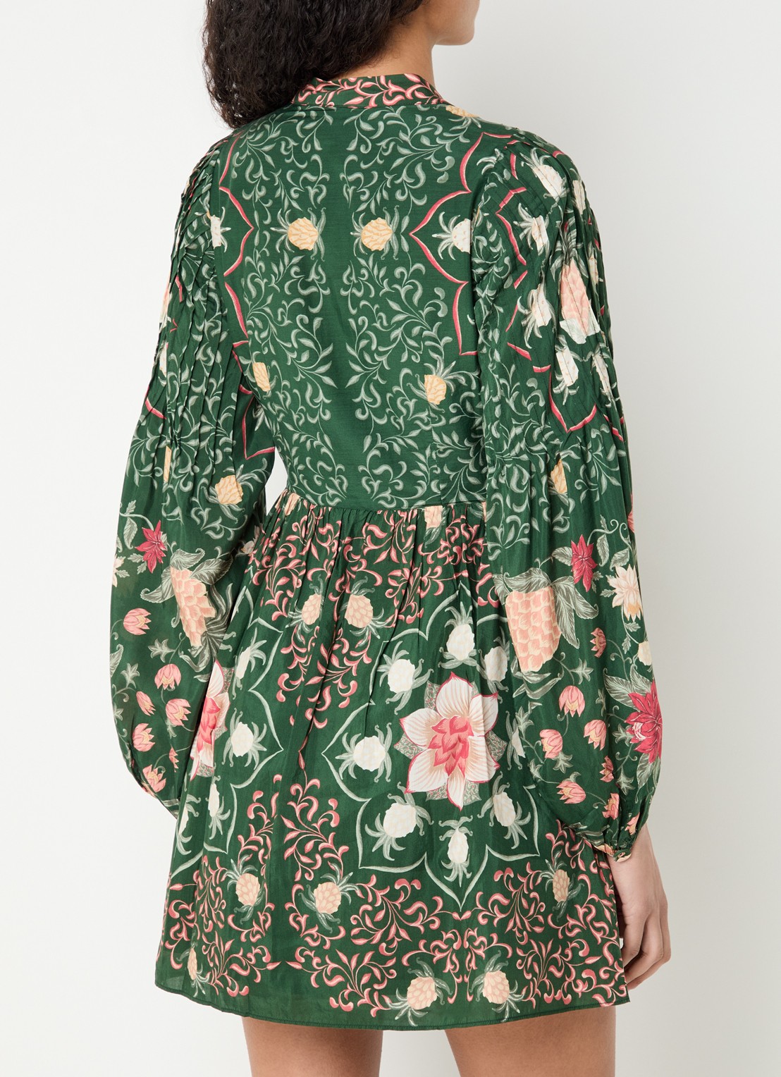 Farm Rio Mini blousejurk met print - achterkant 5 groen