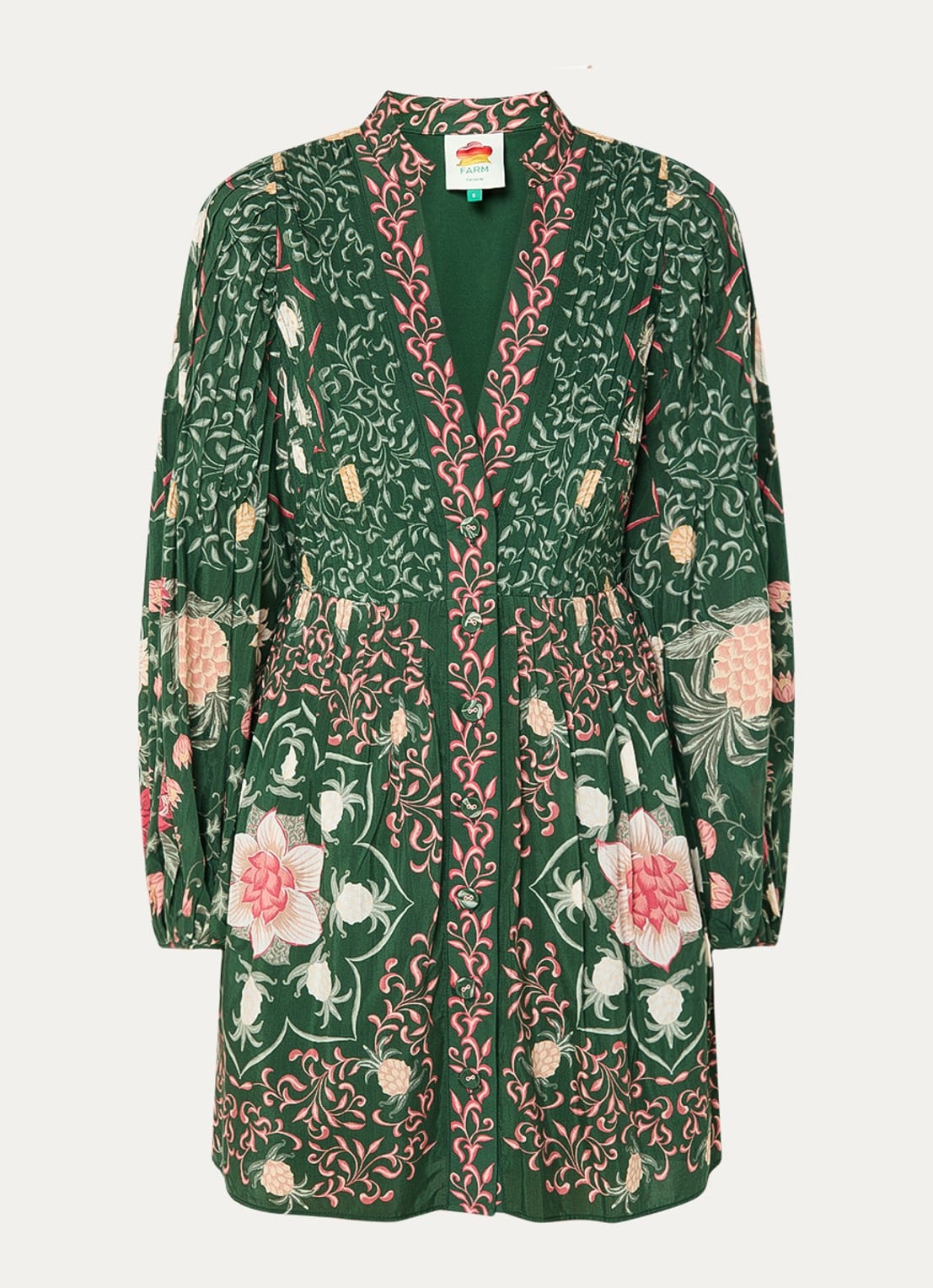 Farm Rio Mini blousejurk met print - voorkant 3 groen