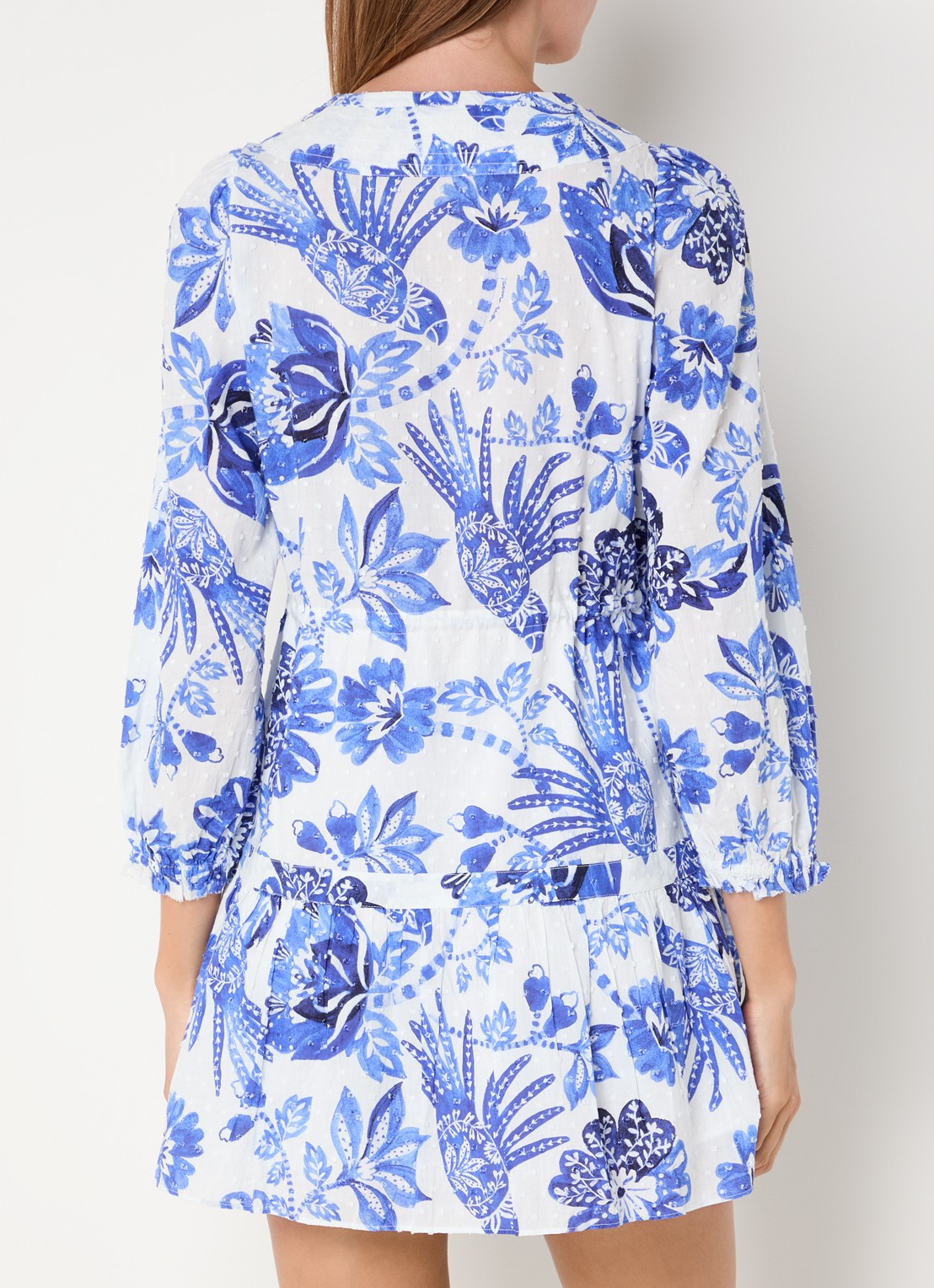 Farm Rio Mini jurk met bloemenprint - achterkant blauw