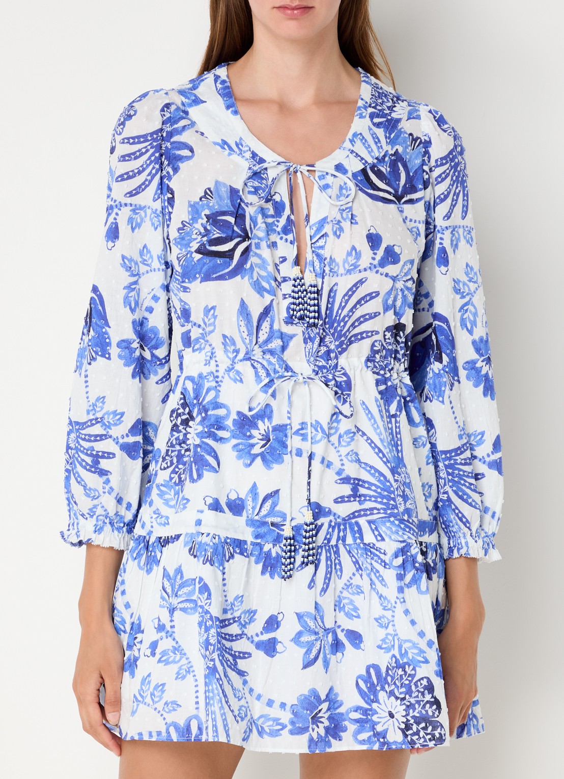 Farm Rio Mini jurk met bloemenprint - detail 2 blauw