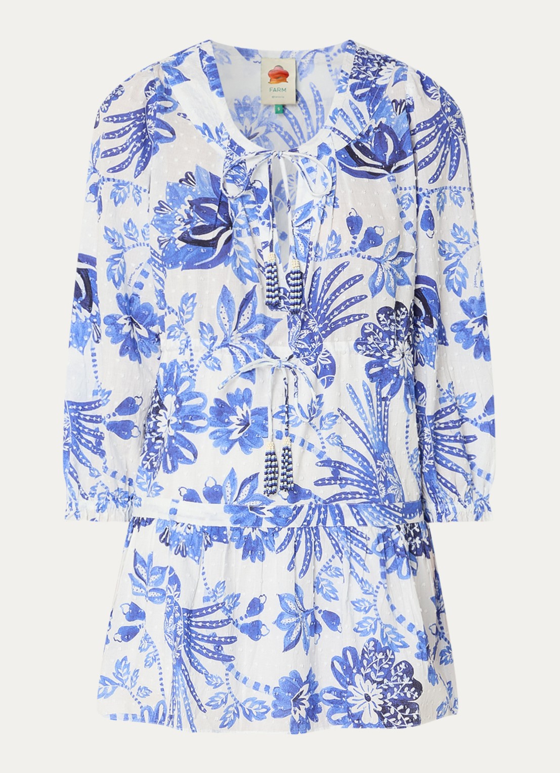 Farm Rio Mini jurk met bloemenprint - voorkant 4 blauw