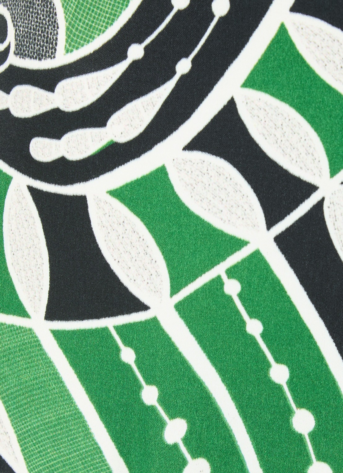 Farm Rio Nature maxi jurk van satijn met bladprint - detail 3 groen