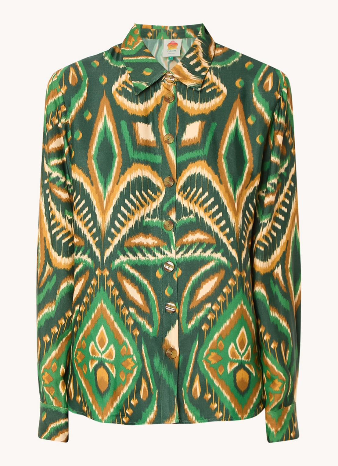 Farm Rio Pineapple blouse met print - voorkant groen