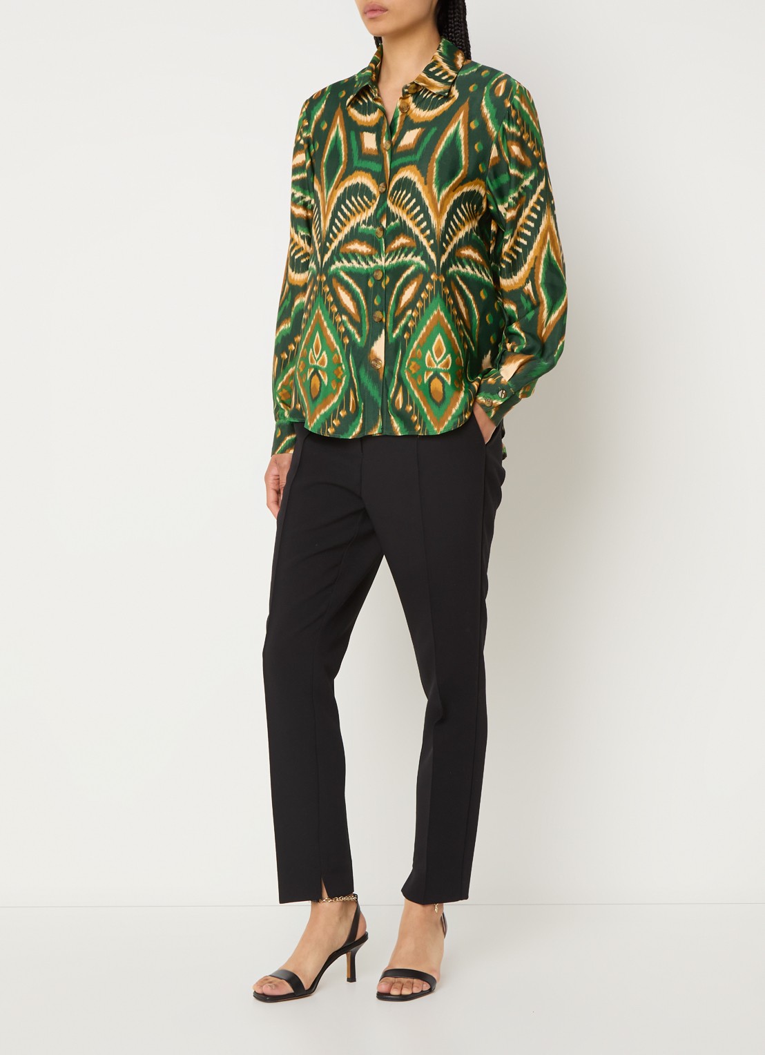 Farm Rio Pineapple blouse met print - voorkant 2 groen