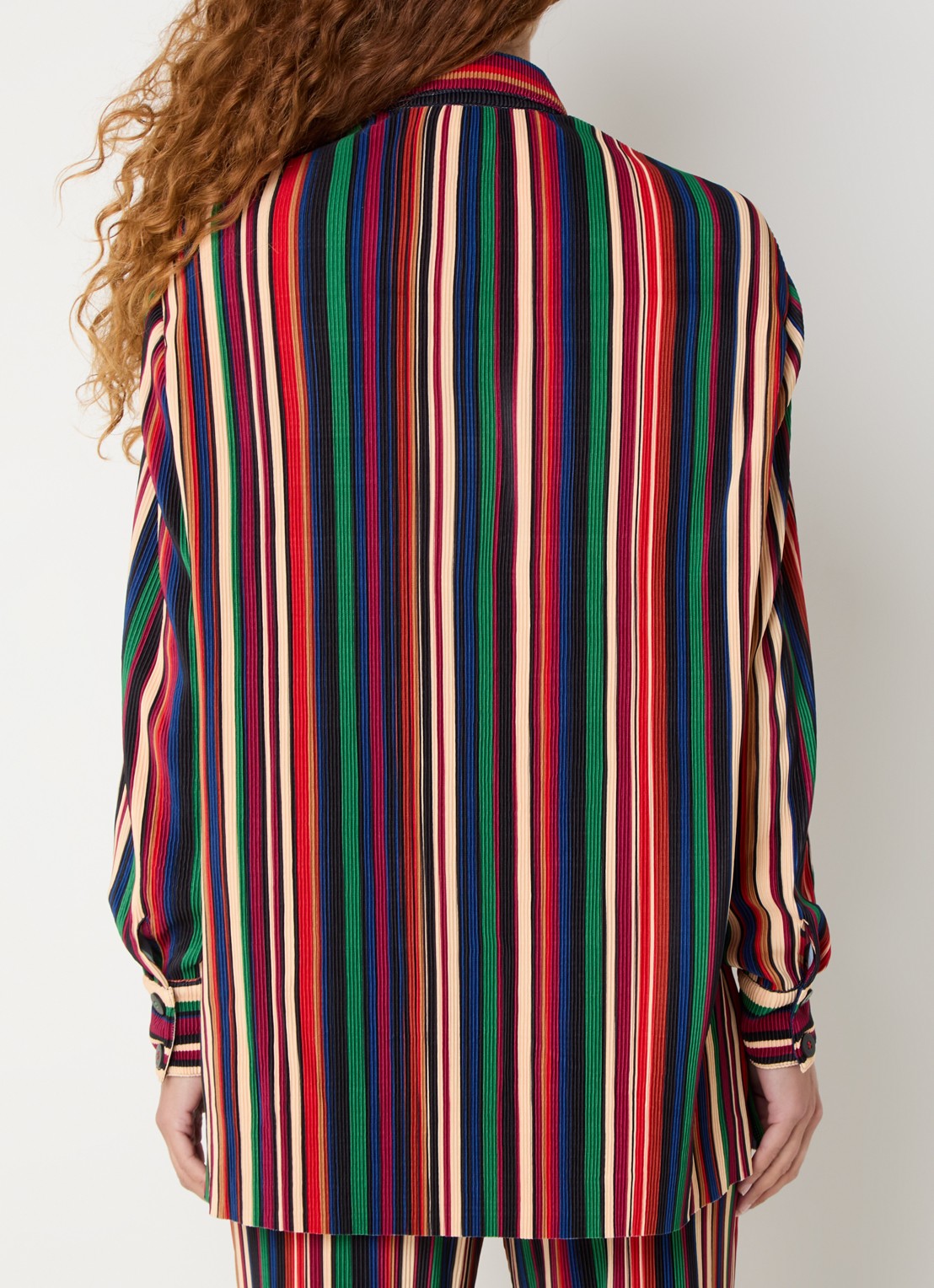 Farm Rio Pipa blouse met streepprint en structuur - achterkant 4 rood