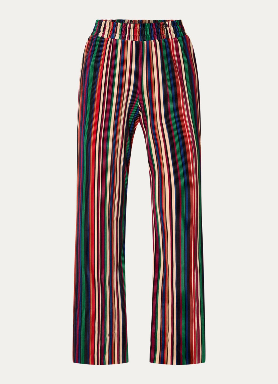 Farm Rio Pipa high waist wide fit broek met streepprint en structuur - voorkant 2 rood