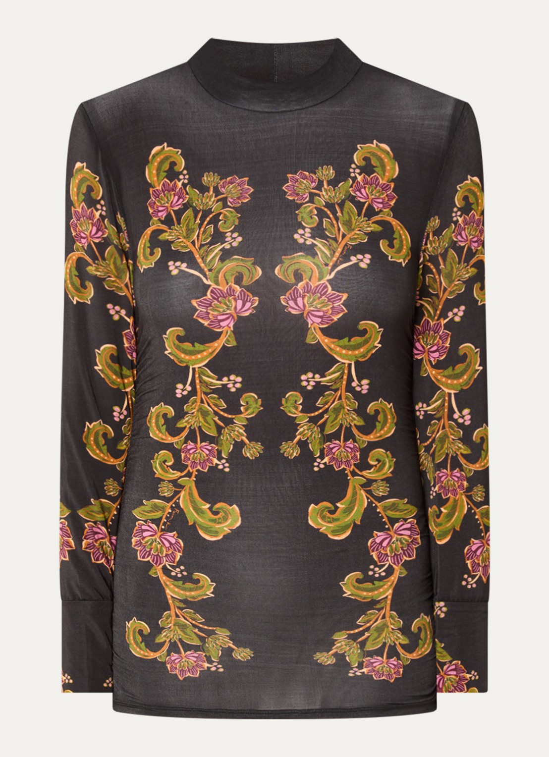 Farm Rio Ravenala top met bloemenprint  - voorkant 4 zwart