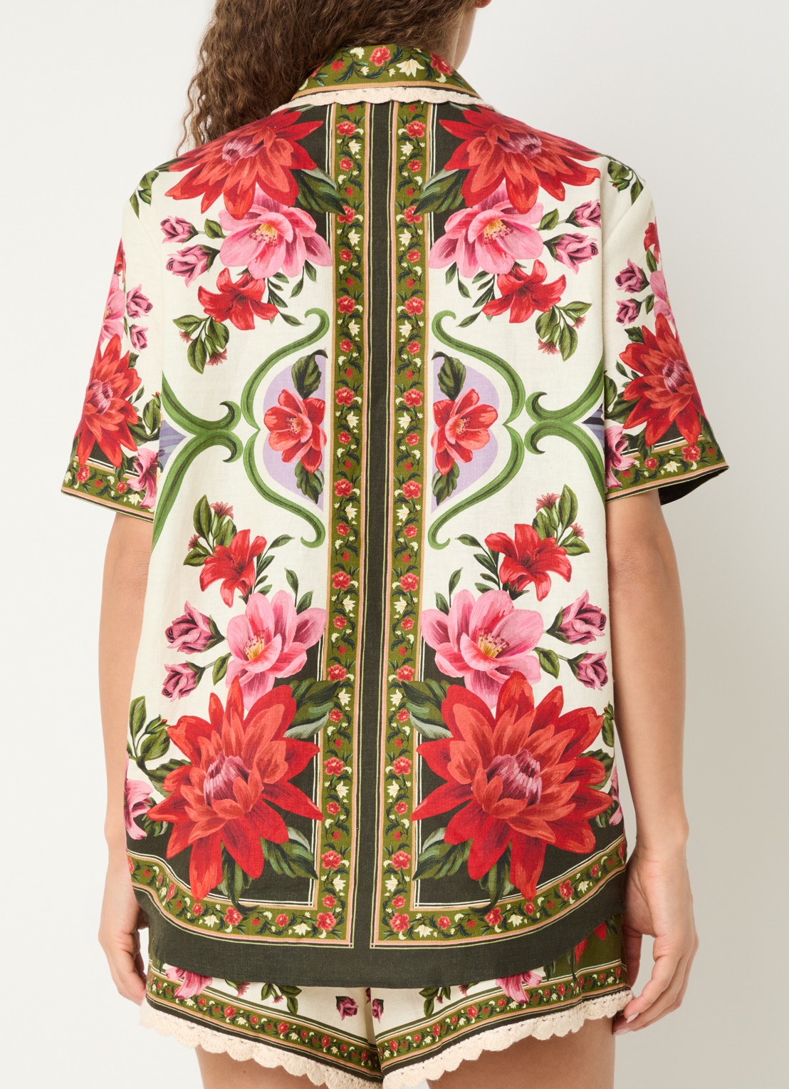 Farm Rio Rio Sand blouse met print - achterkant donkerrood