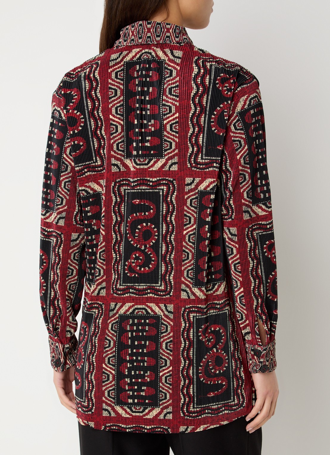 Farm Rio Snake Scarves ribgebreide blouse met print - achterkant 4 donkerrood