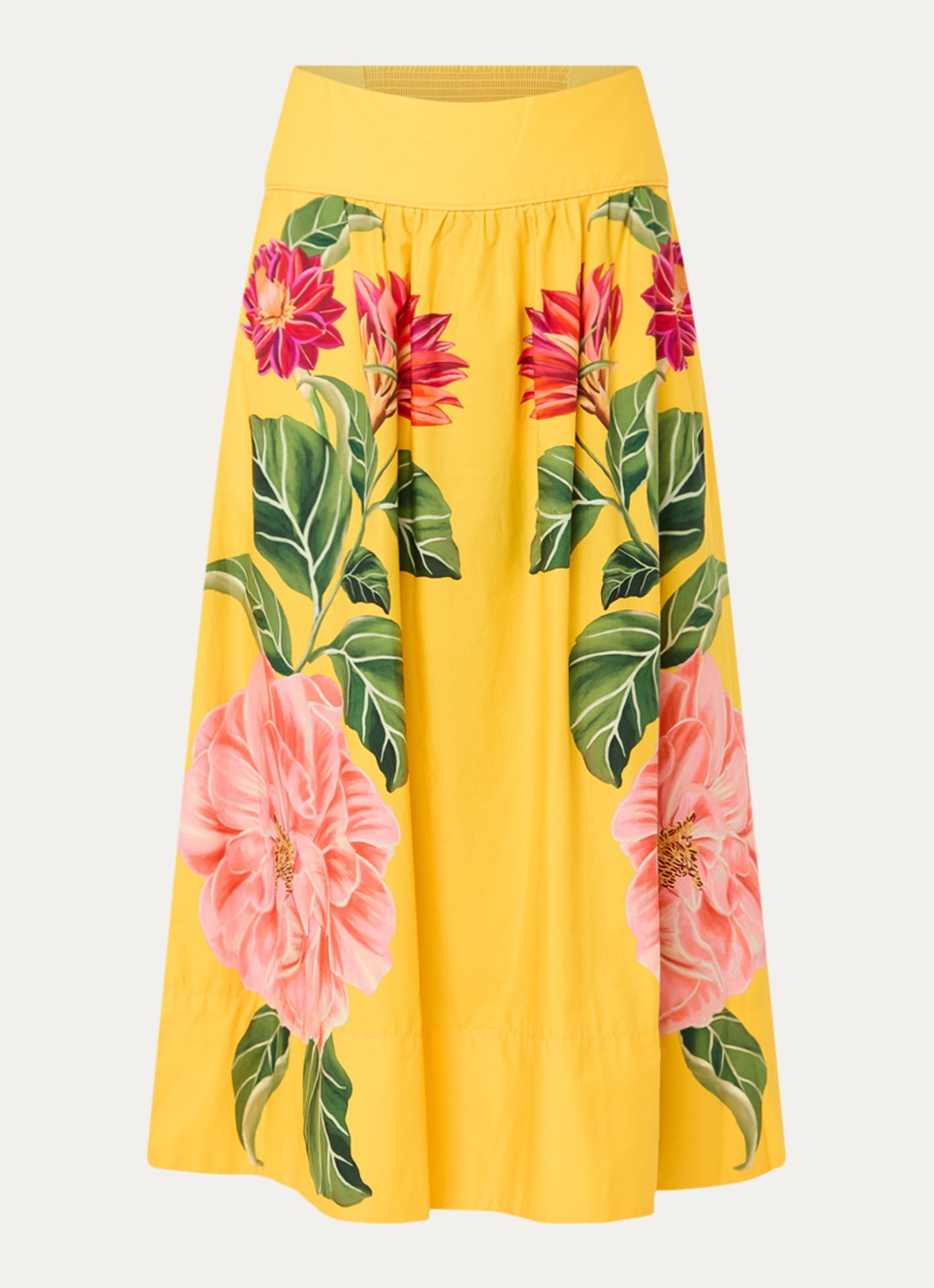 Farm Rio Spring Awakening maxi rok met bloemenprint - voorkant 3 geel