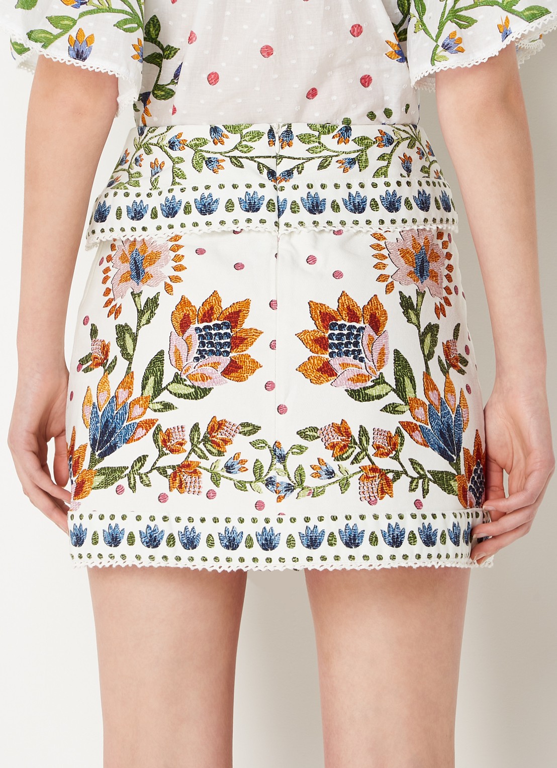 Farm Rok FARM Rio Summer Garden mini rok met overslag • Gebroken wit ...