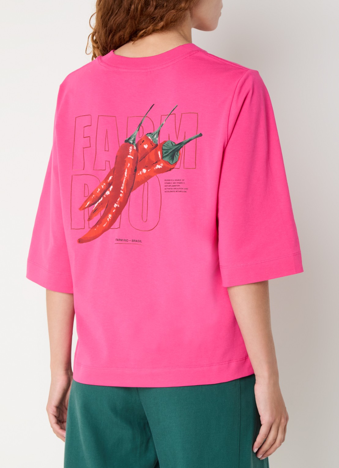 Farm Rio T-shirt met front- en backprint - detail 2 roze